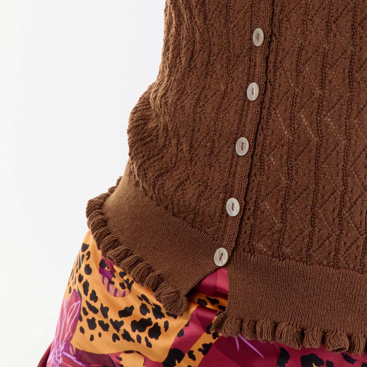 Débardeur en maille crochet MARRON