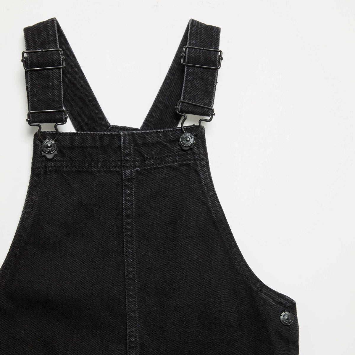 Robe salopette en jean avec 2 poches plaquées NOIR
