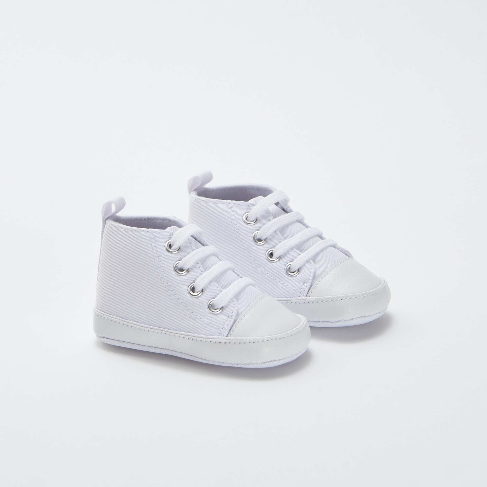 Baskets montantes en toile BLANC