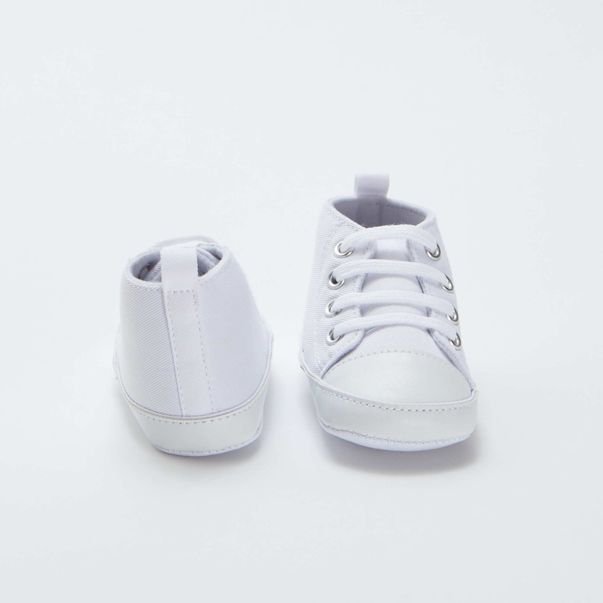 Baskets montantes en toile BLANC