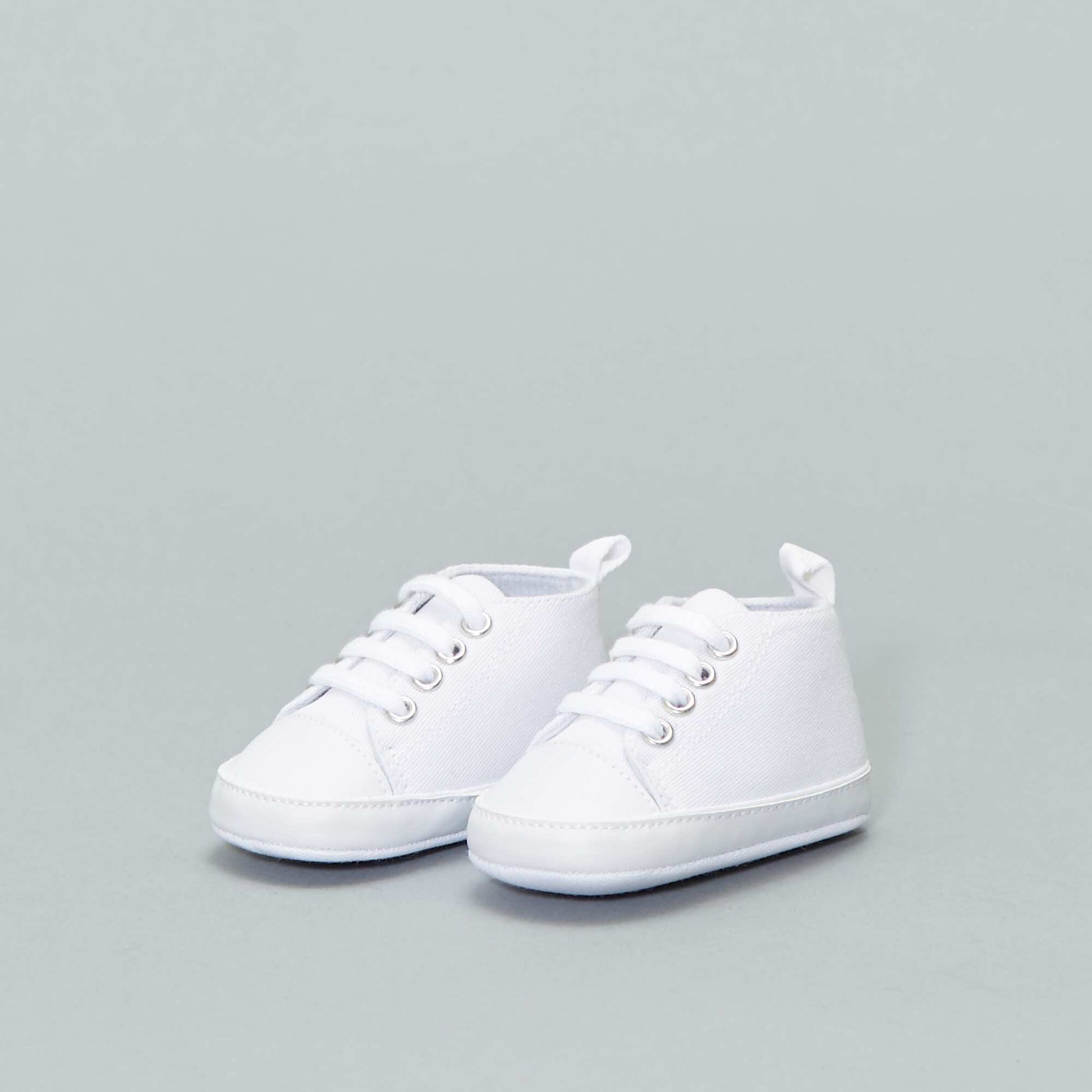 Baskets montantes en toile BLANC