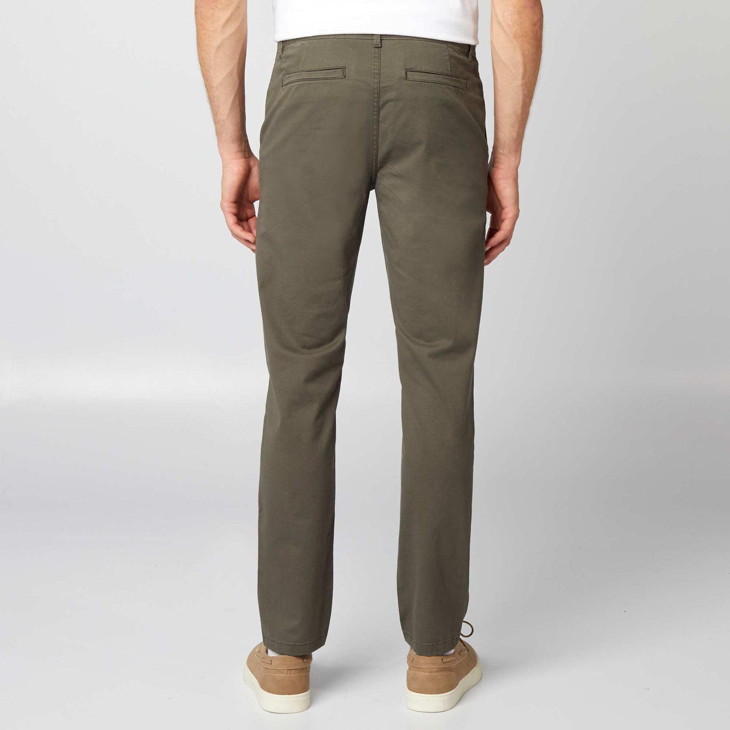 Pantalon chino slim VERT FONCé