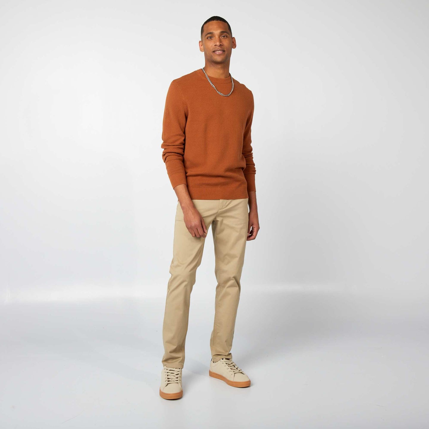 Pantalon chino slim BEIGE