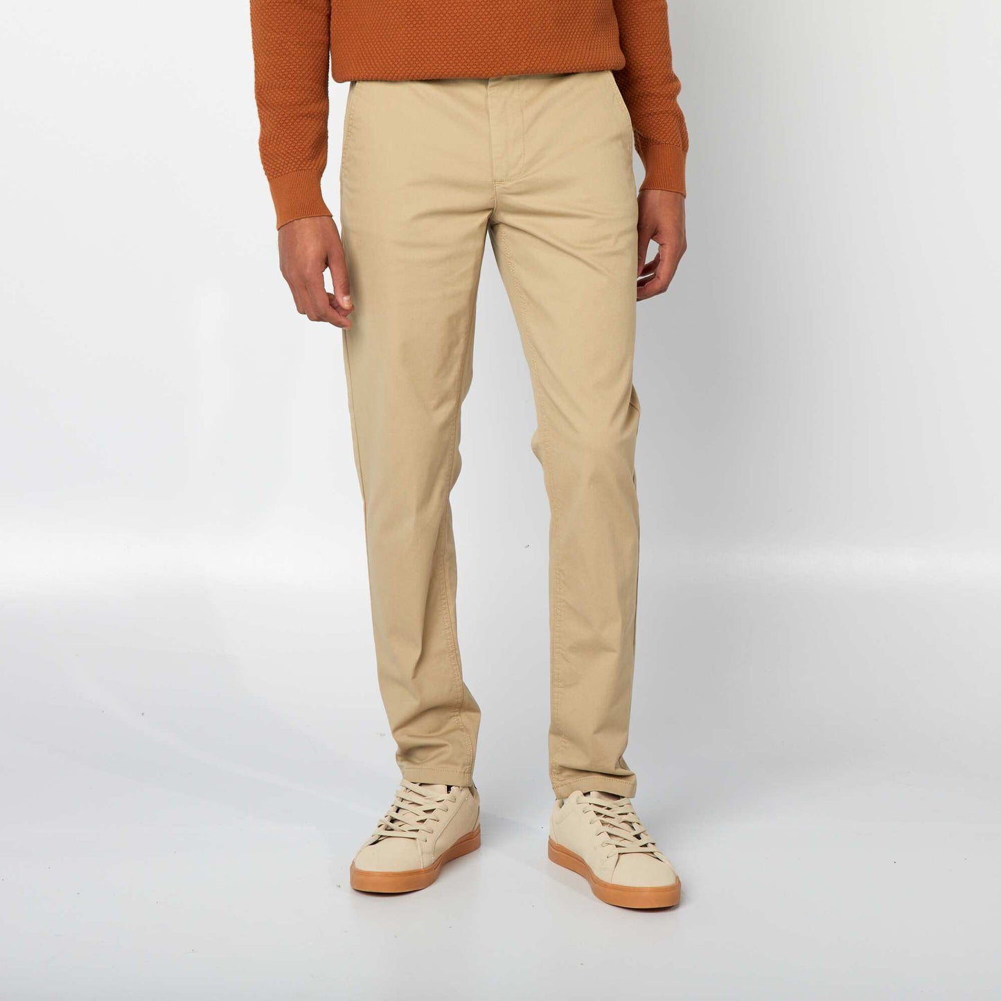 Pantalon chino slim BEIGE