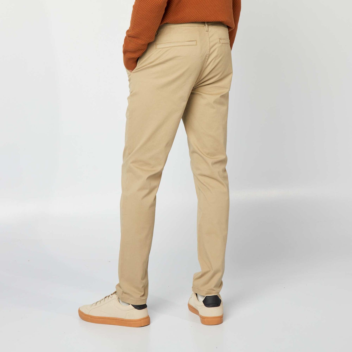 Pantalon chino slim BEIGE
