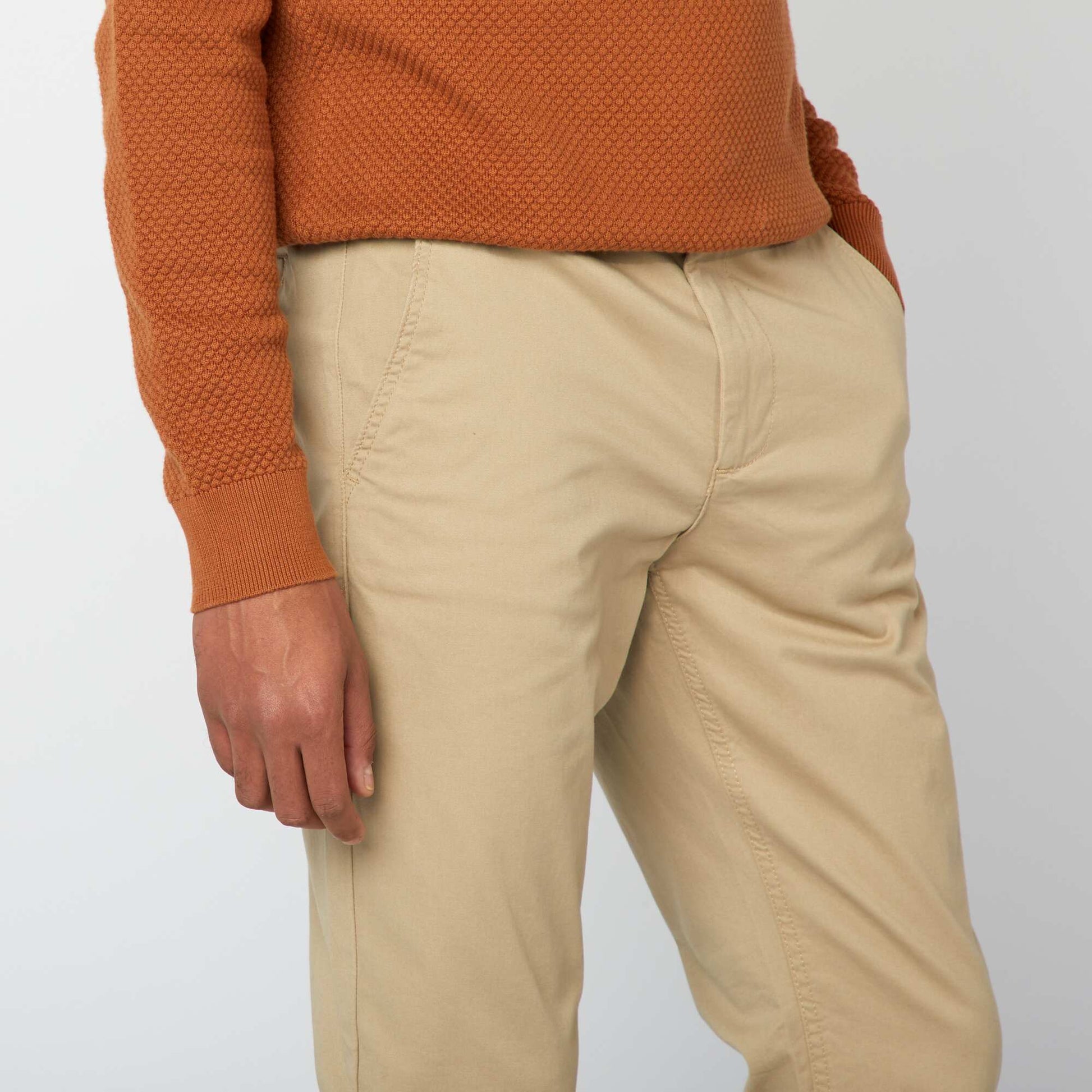 Pantalon chino slim BEIGE