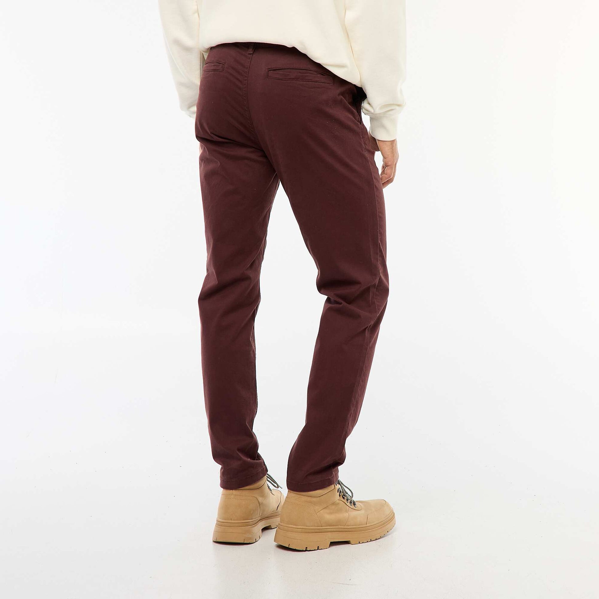 Pantalon chino slim ROUGE