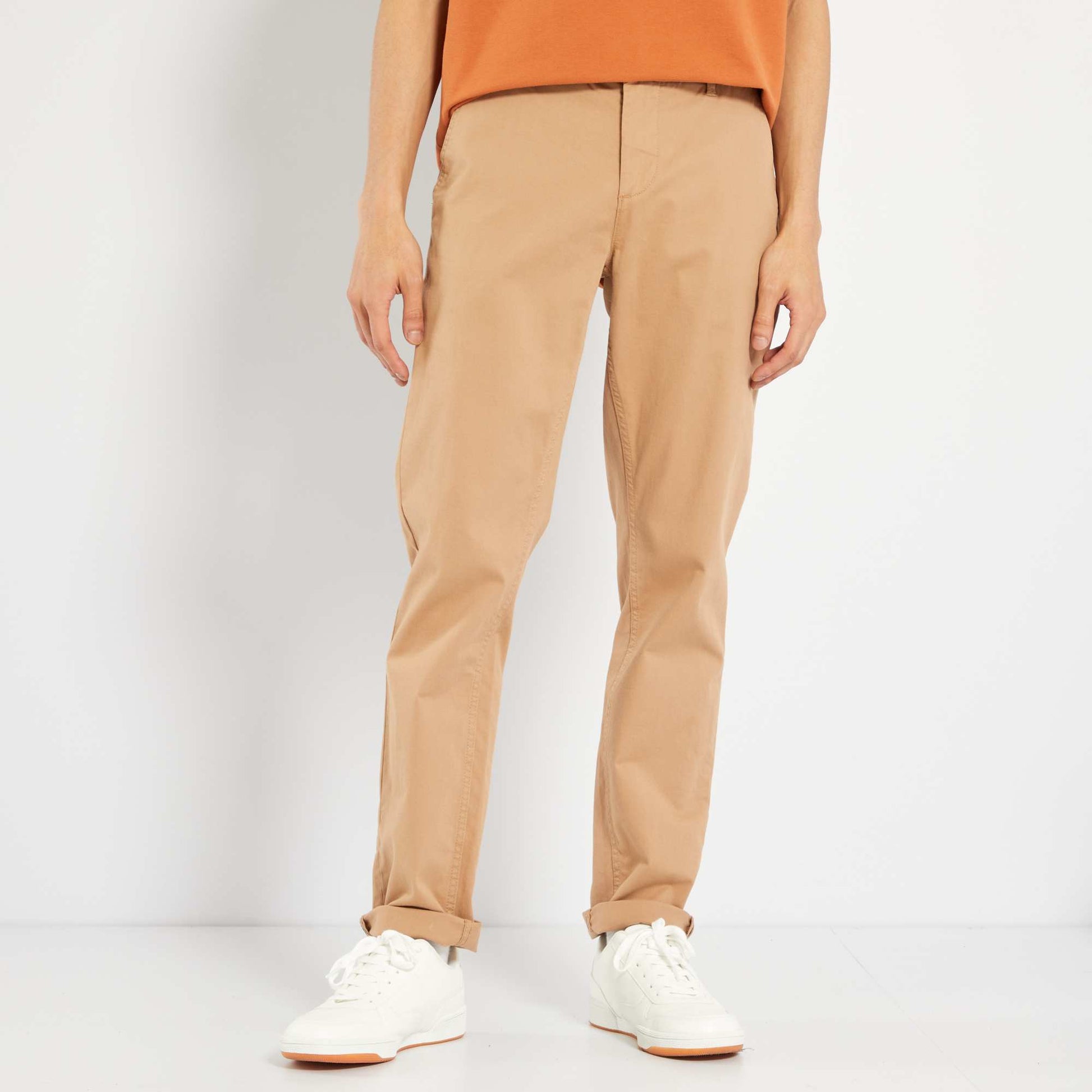 Pantalon chino slim BEIGE