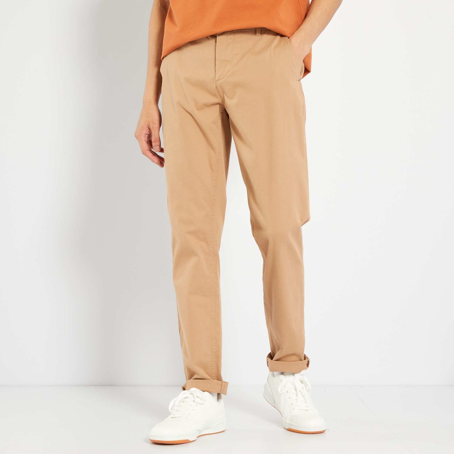 Pantalon chino slim BEIGE