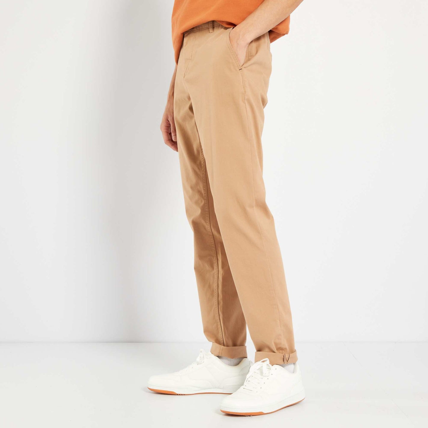 Pantalon chino slim BEIGE