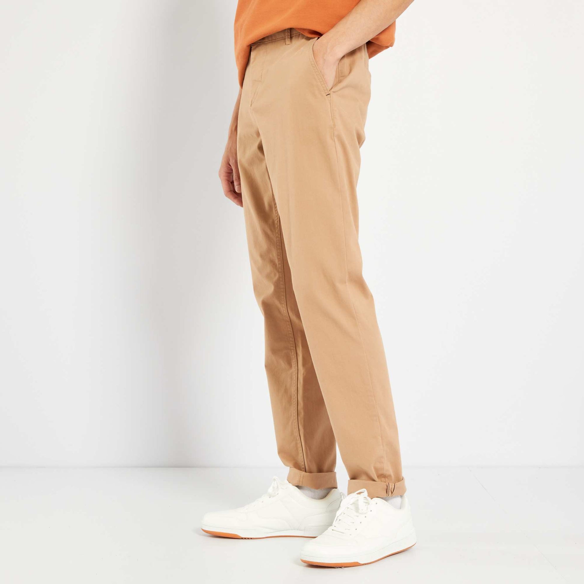Pantalon chino slim BEIGE