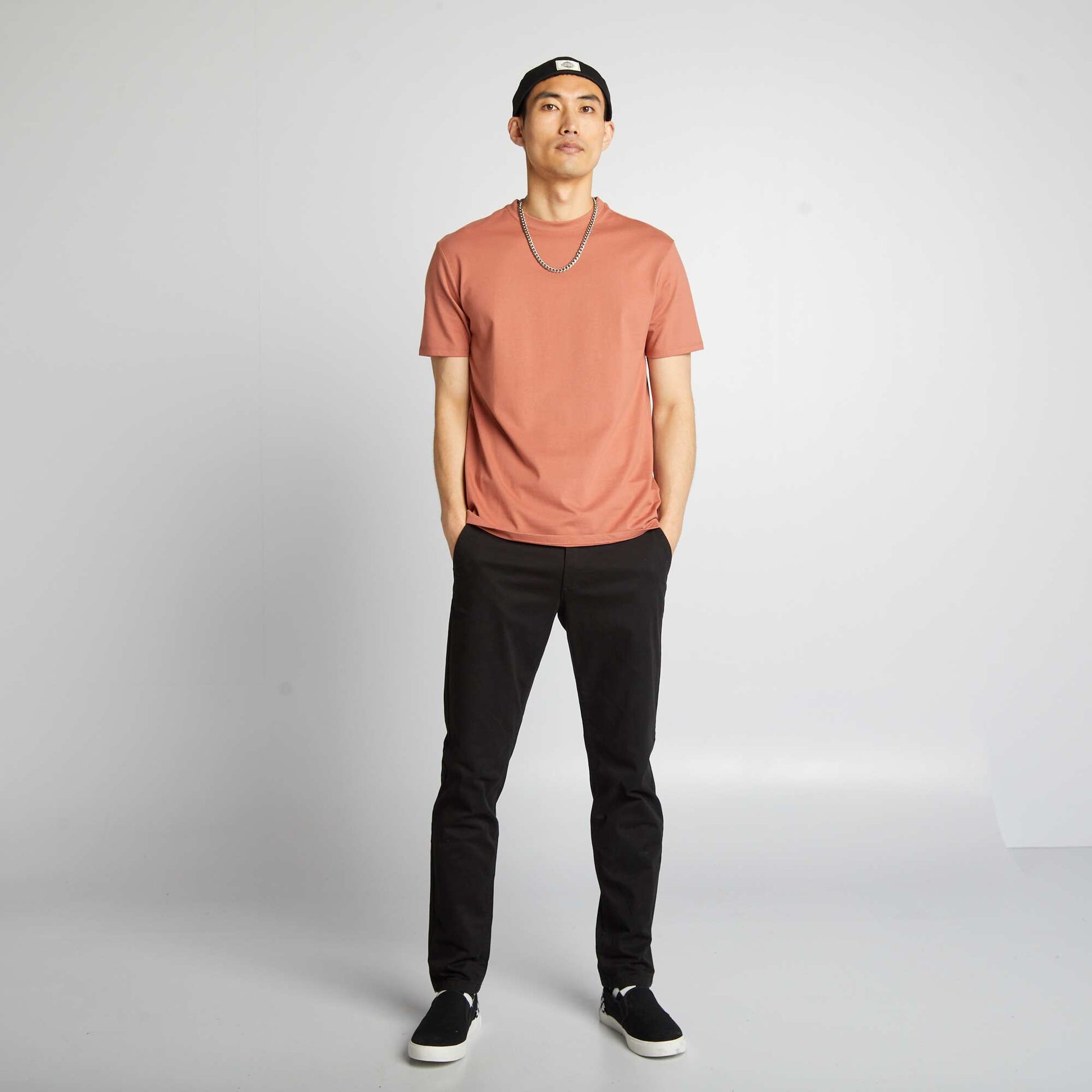 Pantalon chino slim NOIR