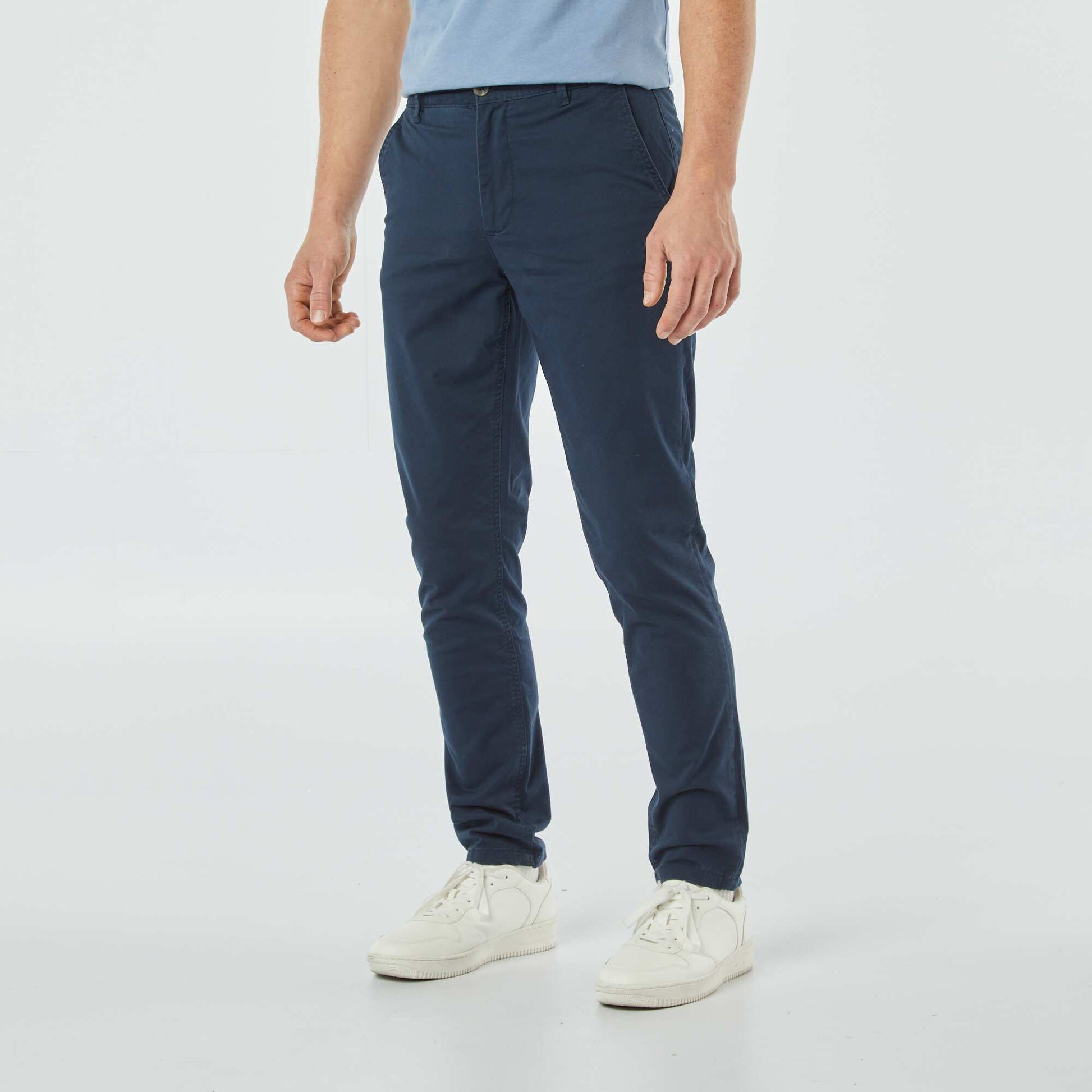 Pantalon chino slim BLEU