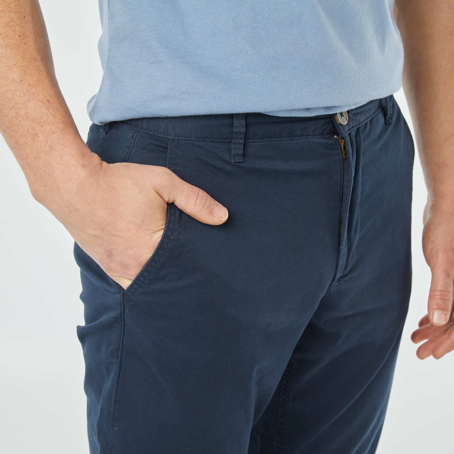 Pantalon chino slim BLEU