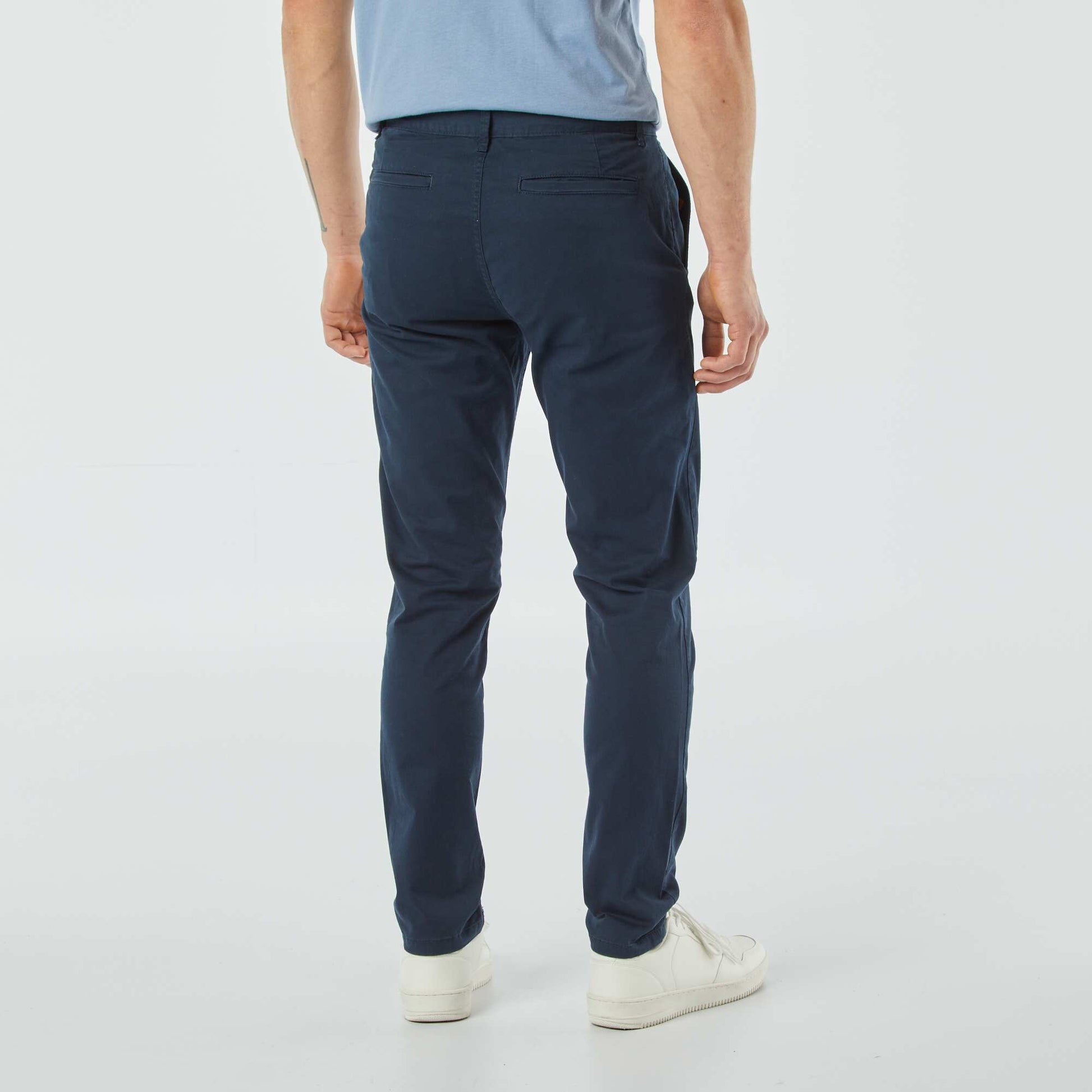 Pantalon chino slim BLEU