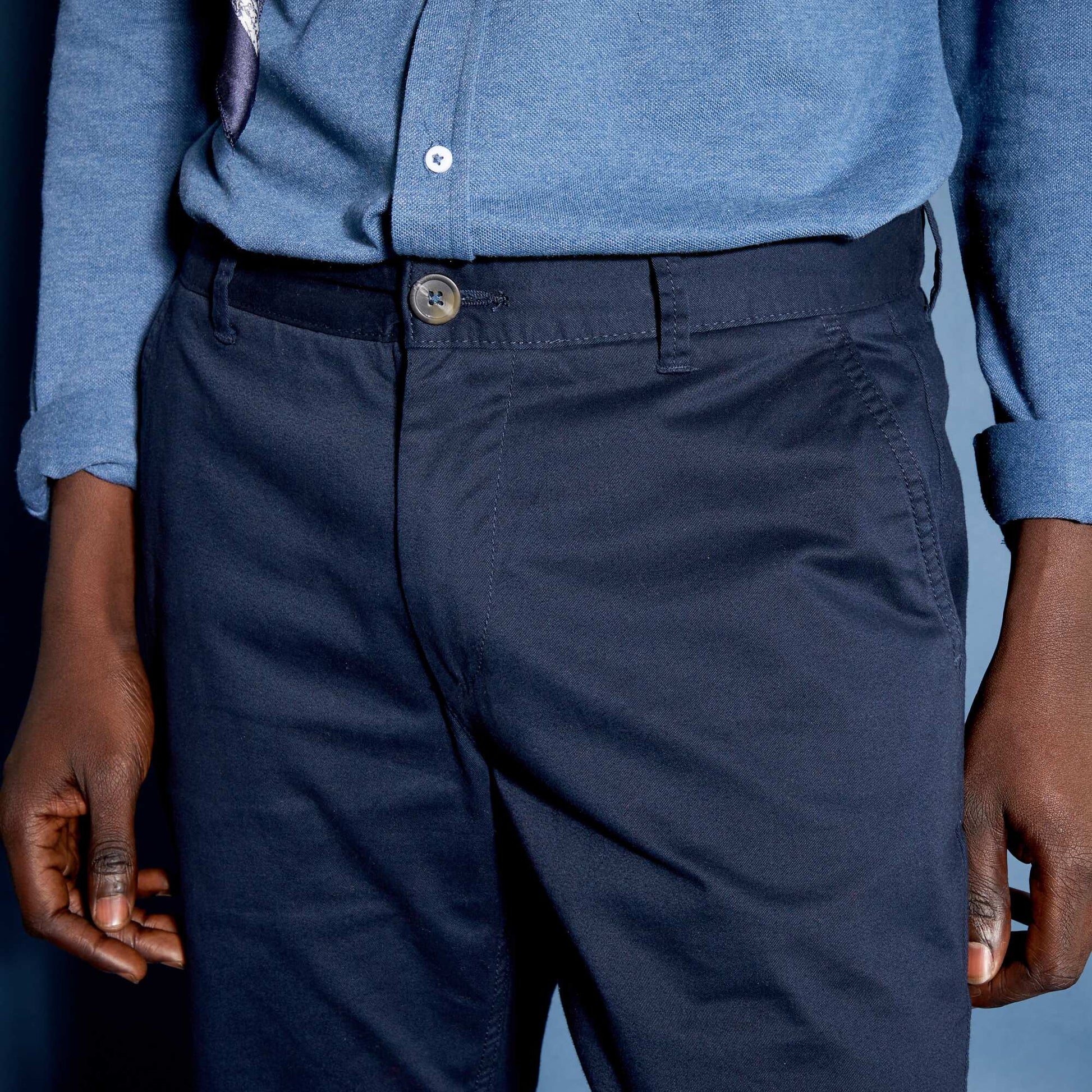 Pantalon chino slim BLEU
