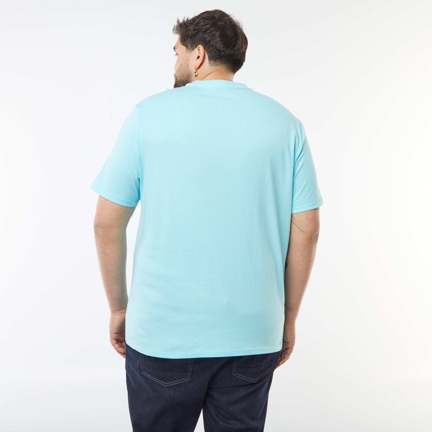 T-shirt uni en maille jersey BLEU