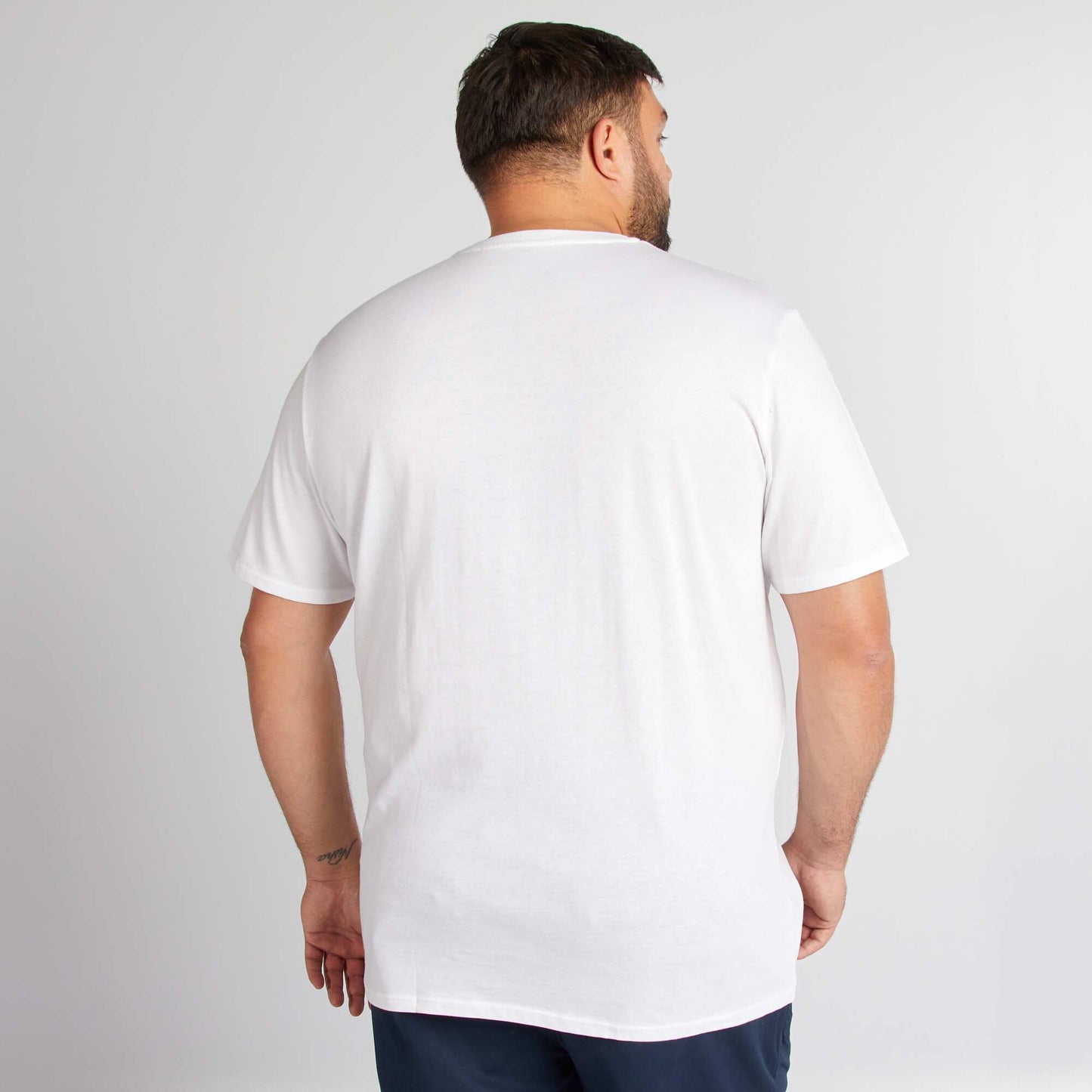 T-shirt uni en maille jersey BLANC
