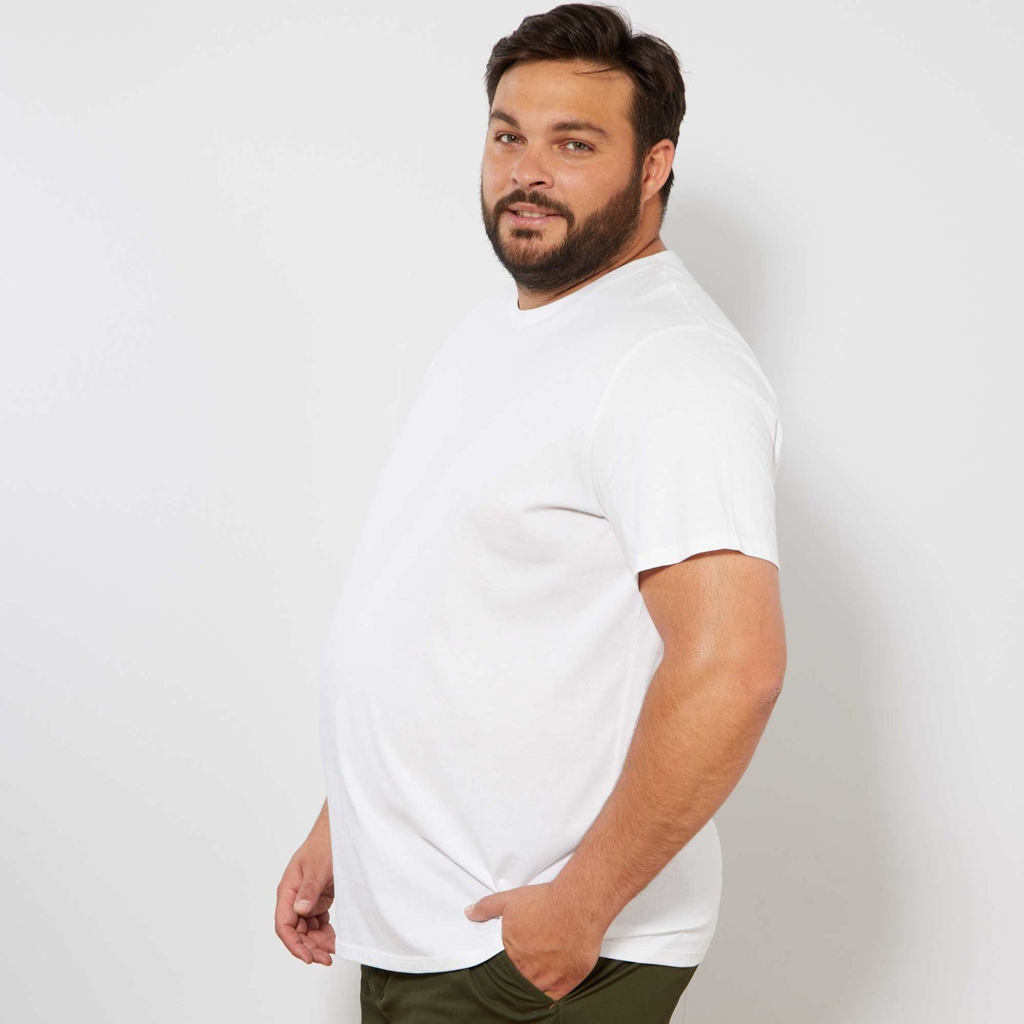 T-shirt uni en maille jersey BLANC