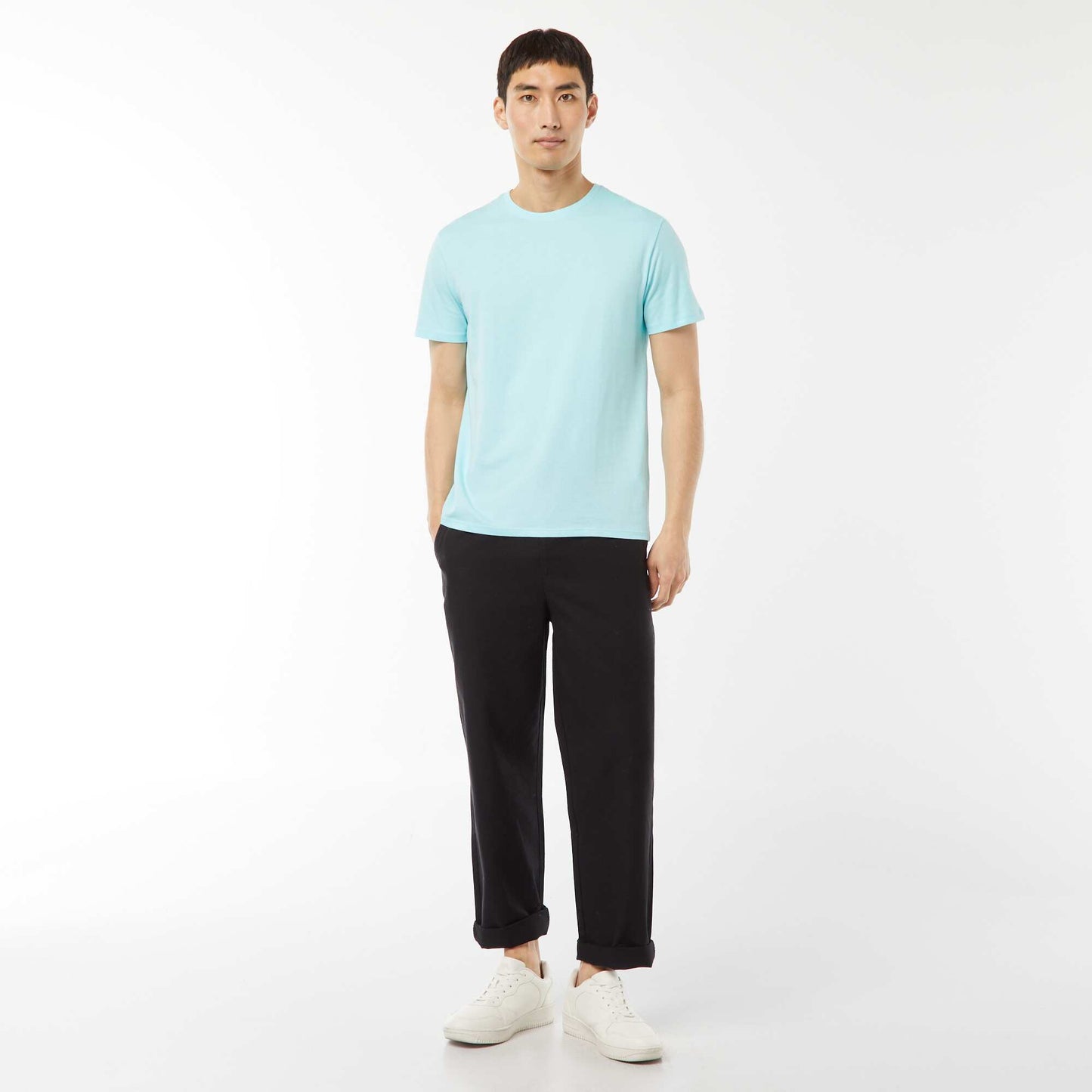 T-shirt droit en jersey uni BLEU TURQUOISE
