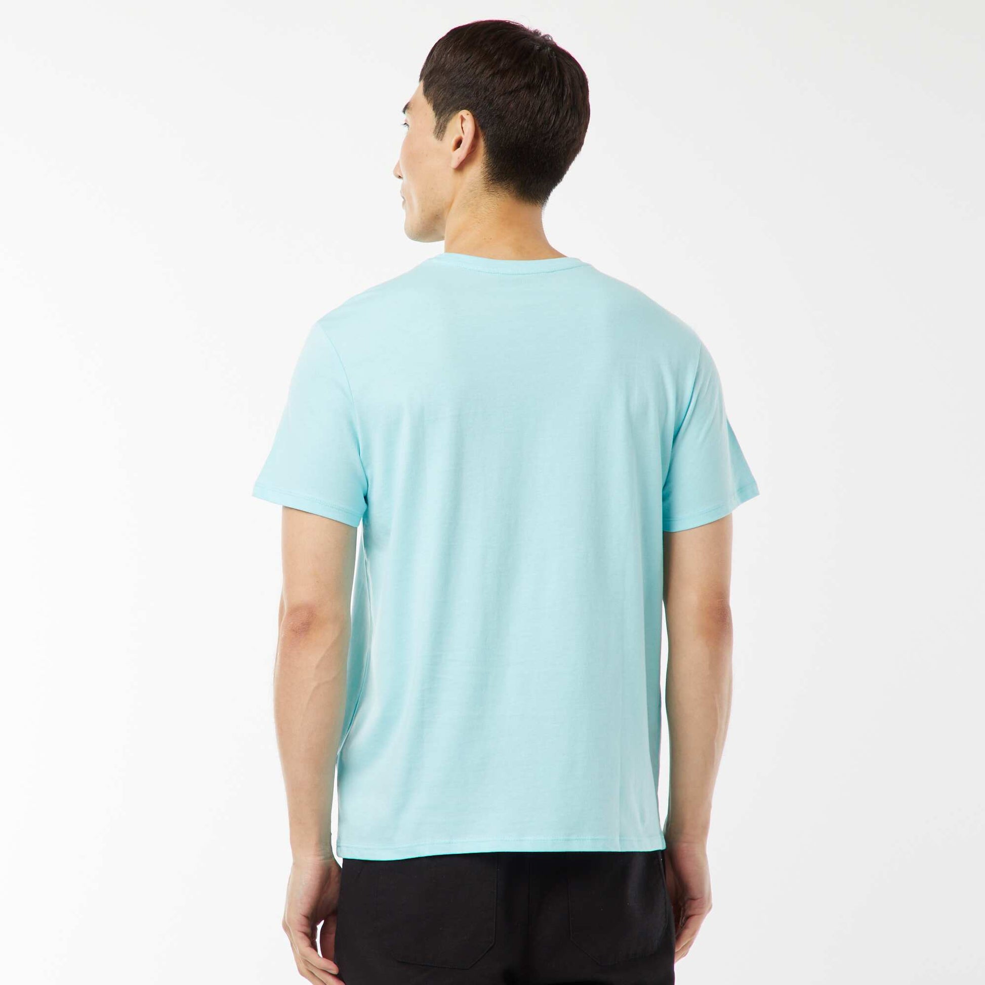 T-shirt droit en jersey uni BLEU TURQUOISE