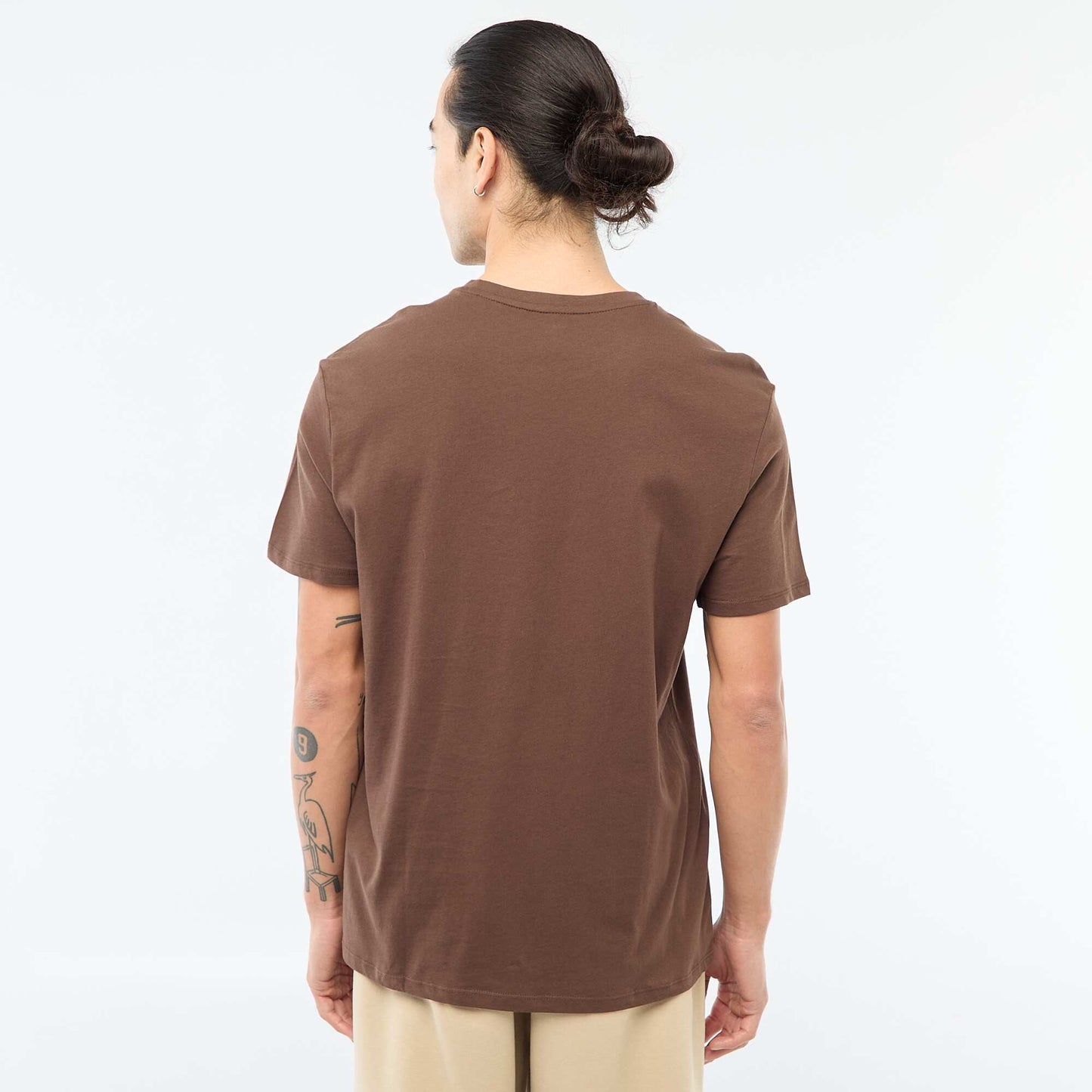 T-shirt droit en jersey uni MARRON
