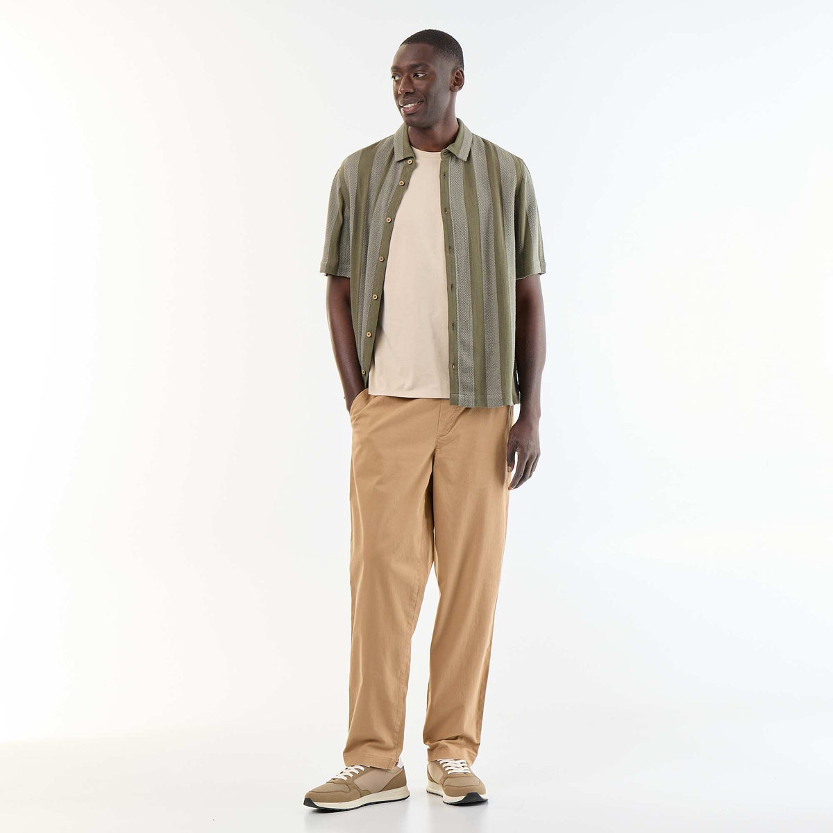 T-shirt droit en jersey uni BEIGE