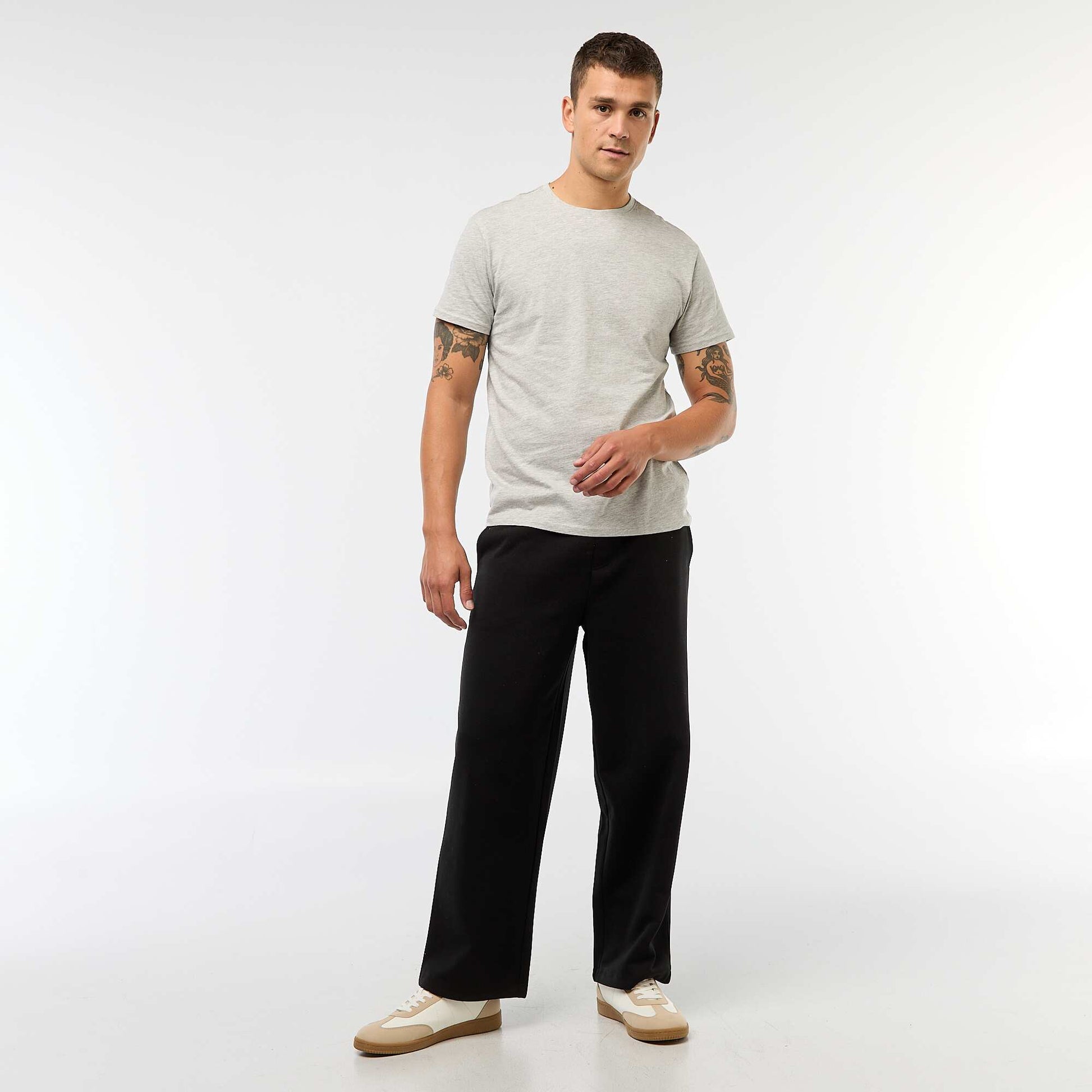 T-shirt droit en jersey uni GRIS