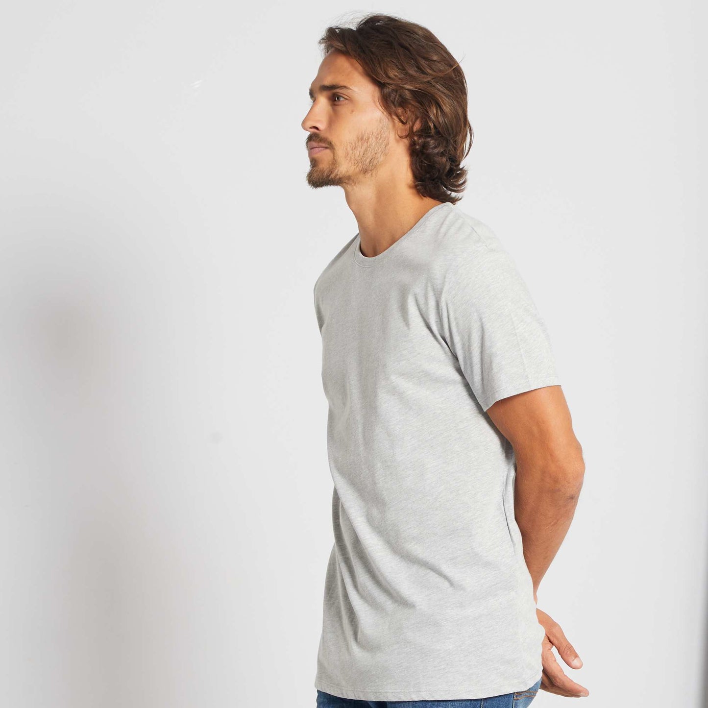 T-shirt droit en jersey uni GRIS