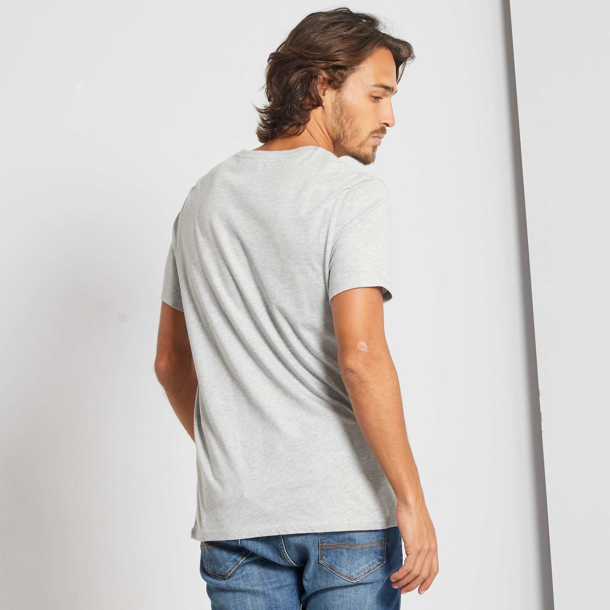 T-shirt droit en jersey uni GRIS