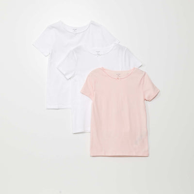 Lot de 3 maillots de corps en coton BLANC
