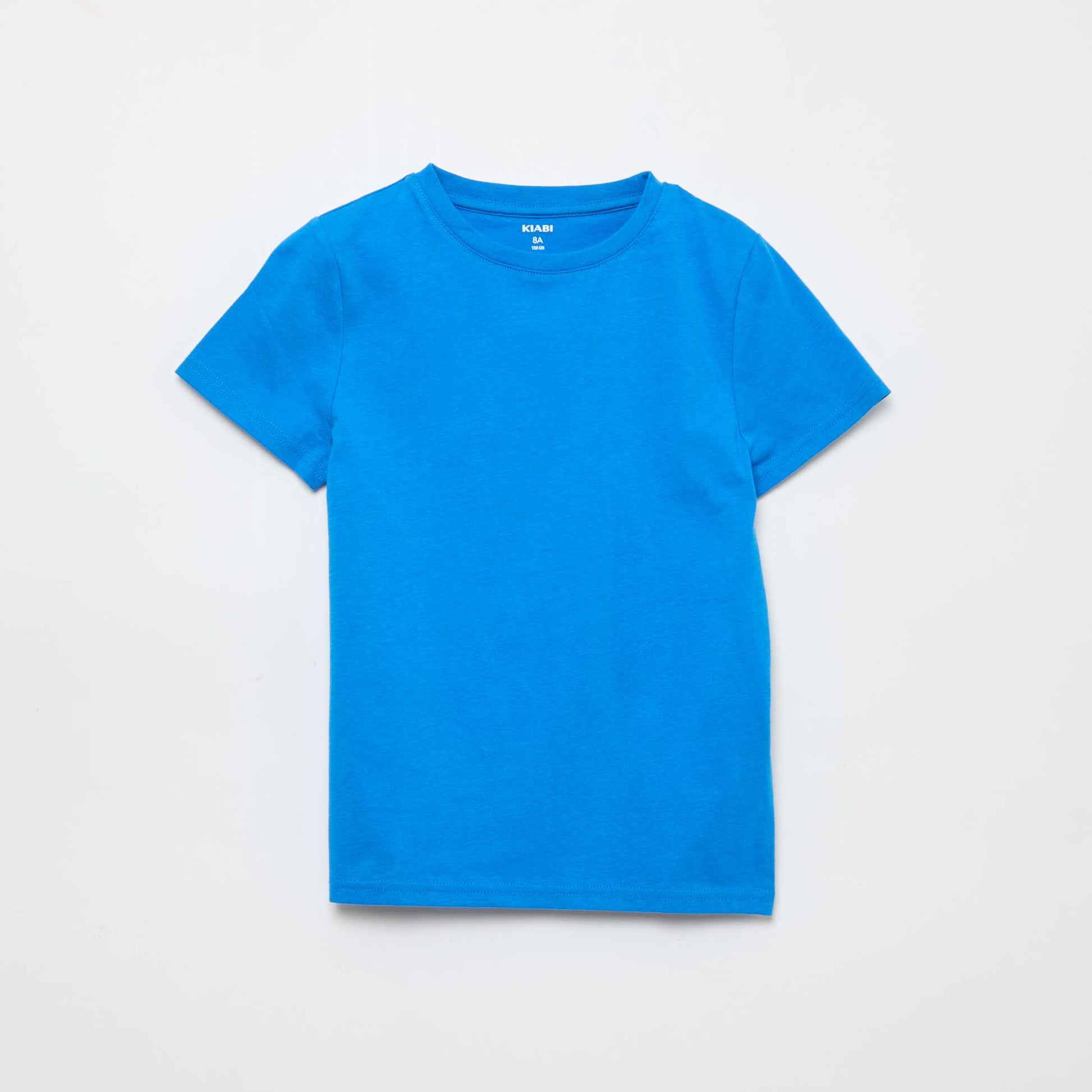 T-shirt basique en jersey uni BLEU