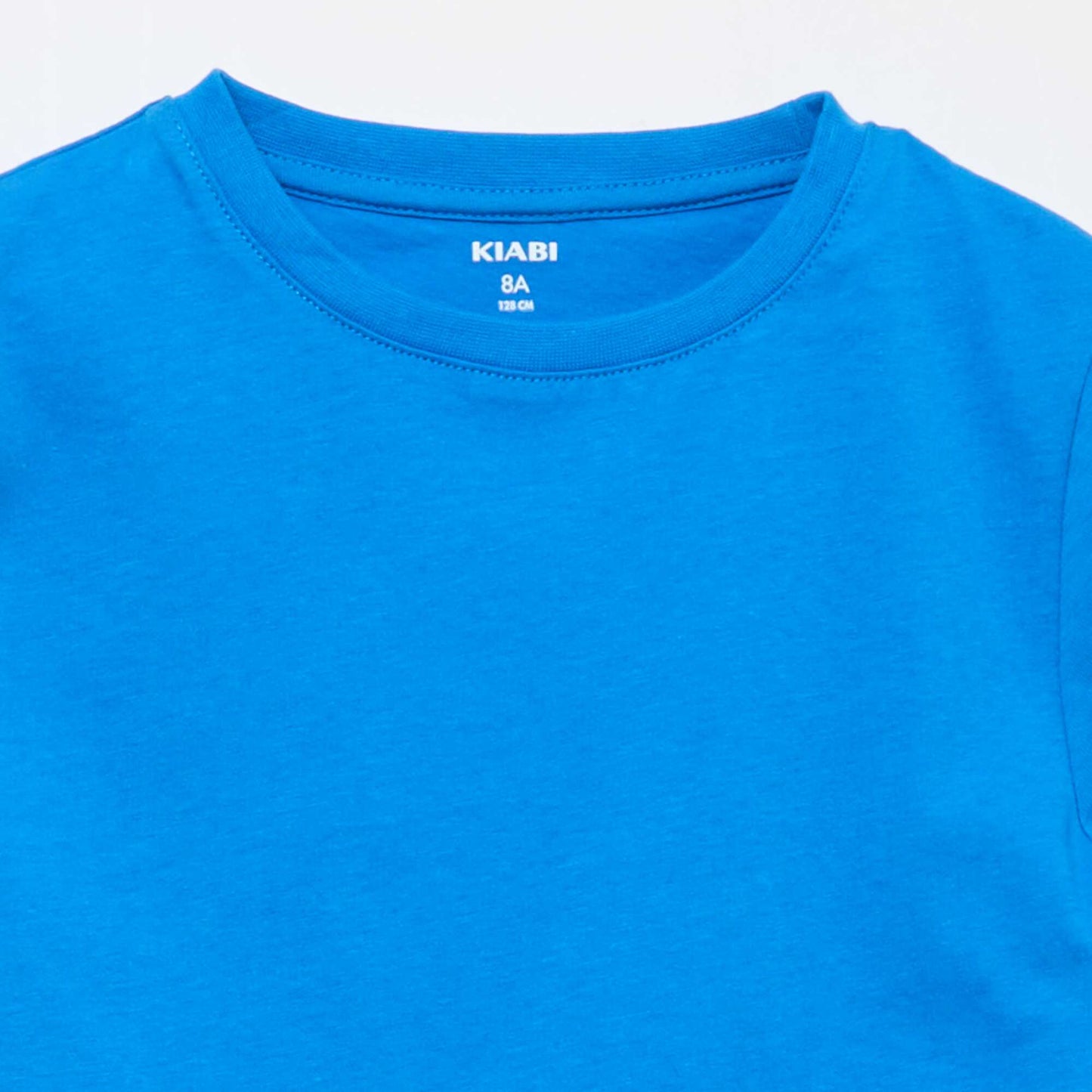 T-shirt basique en jersey uni BLEU