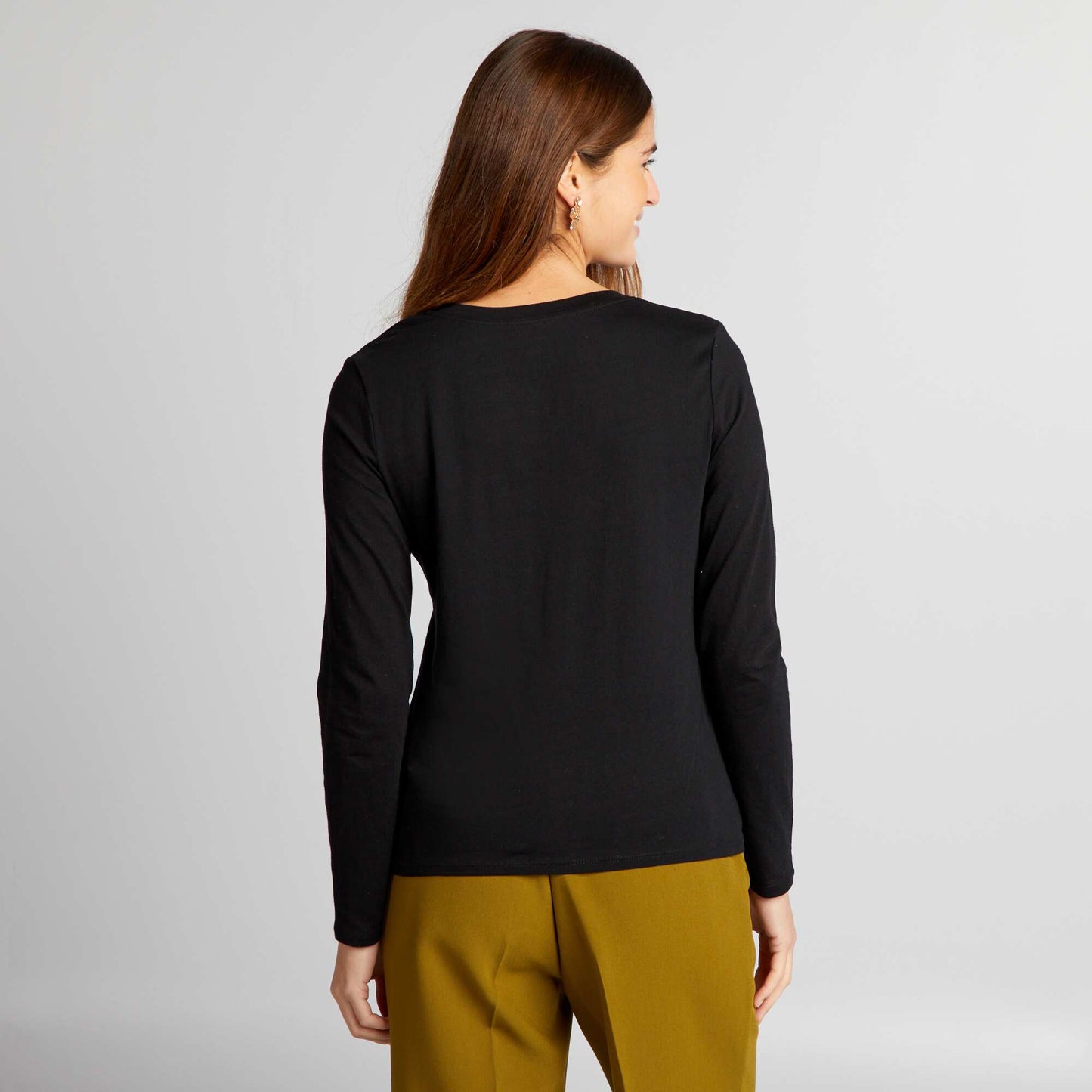 T-shirt col V NOIR
