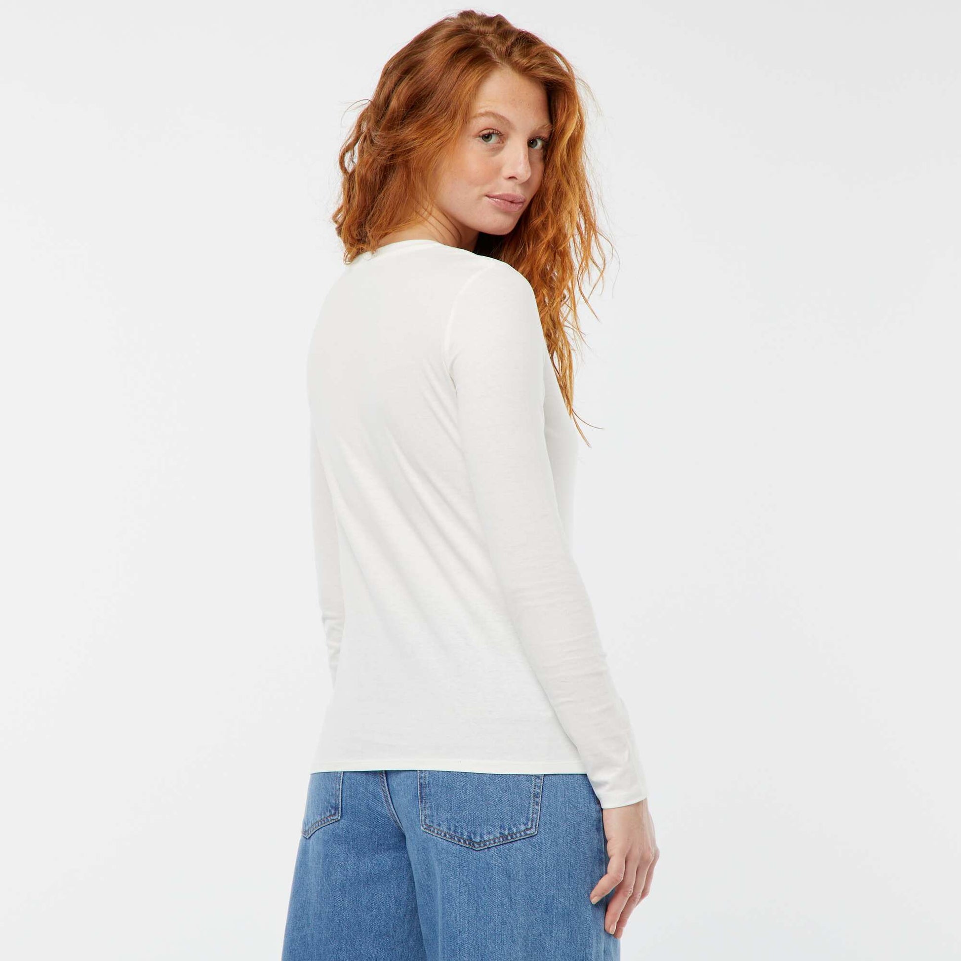 T-shirt col V BLANC CASSé