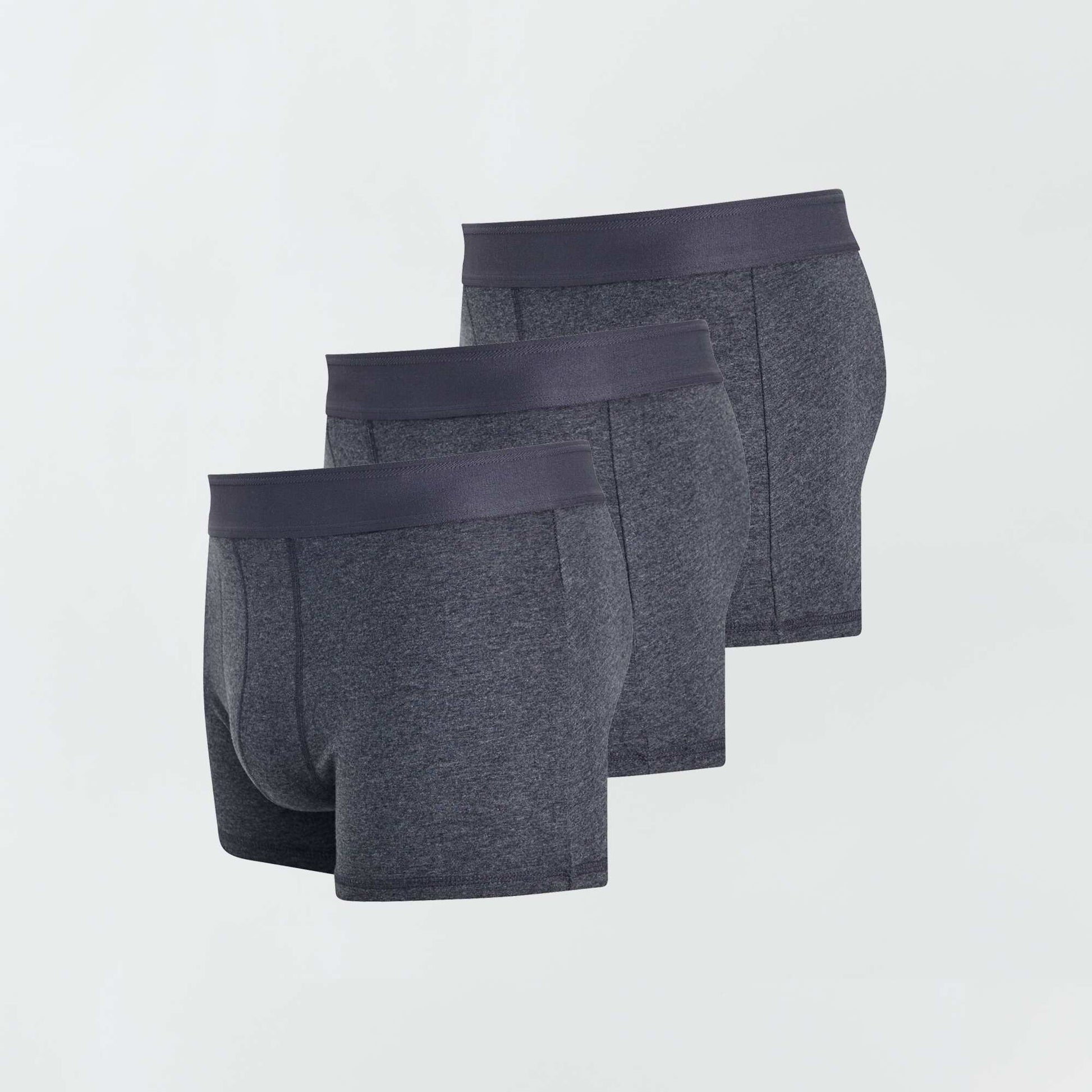 Lot de 3 boxers unis GRIS FONCé