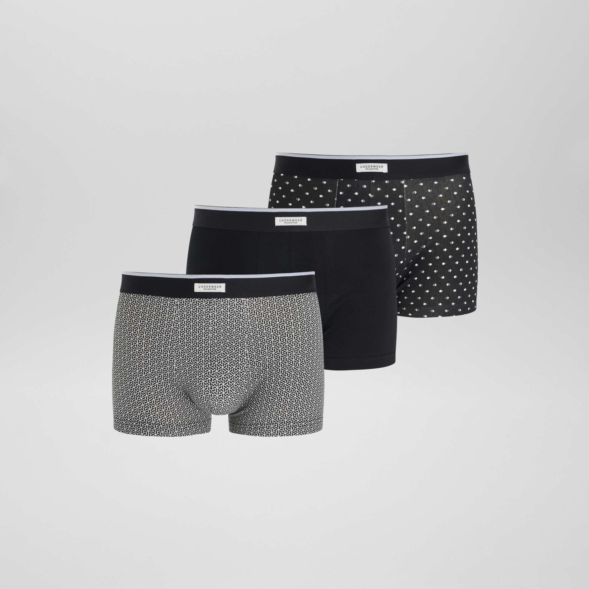Lot 3 boxers stretch BLANC/NOIR