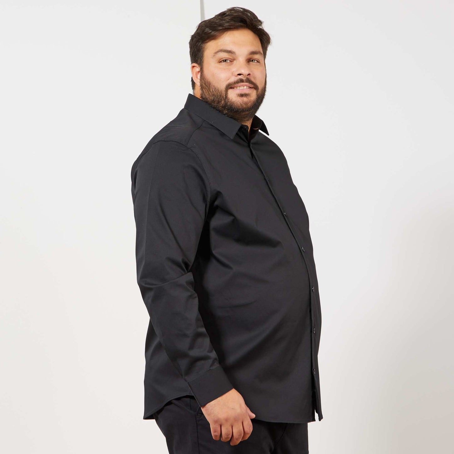 Chemise droite et stretch NOIR