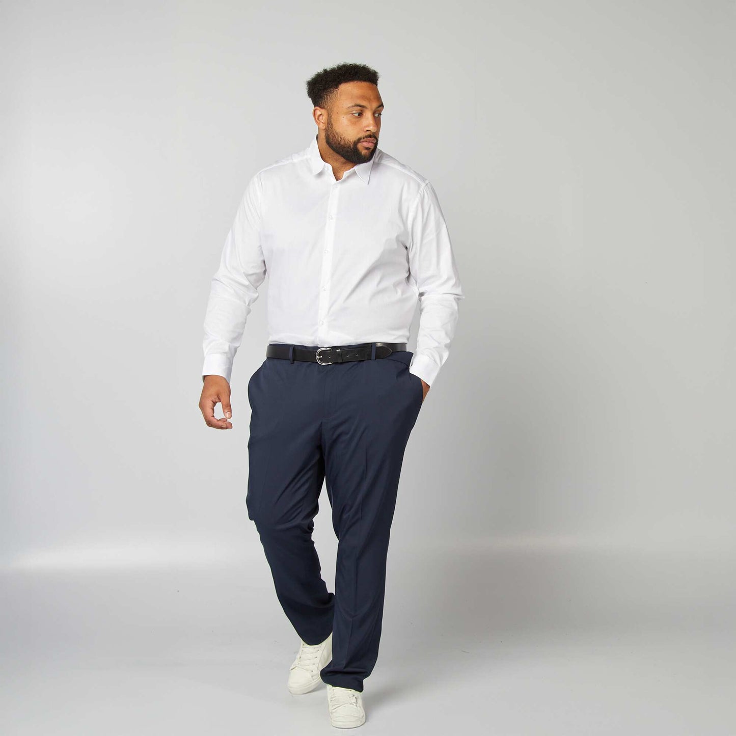 Chemise droite et stretch BLANC