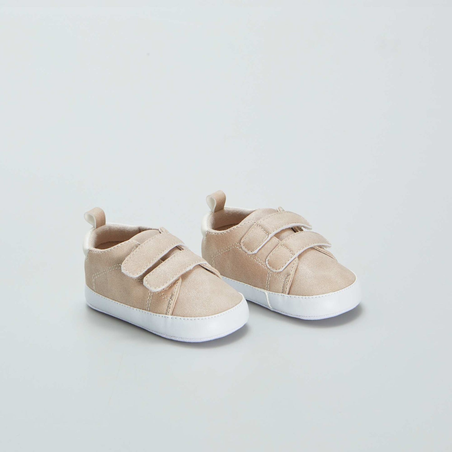 Baskets bicolores à scratchs BEIGE