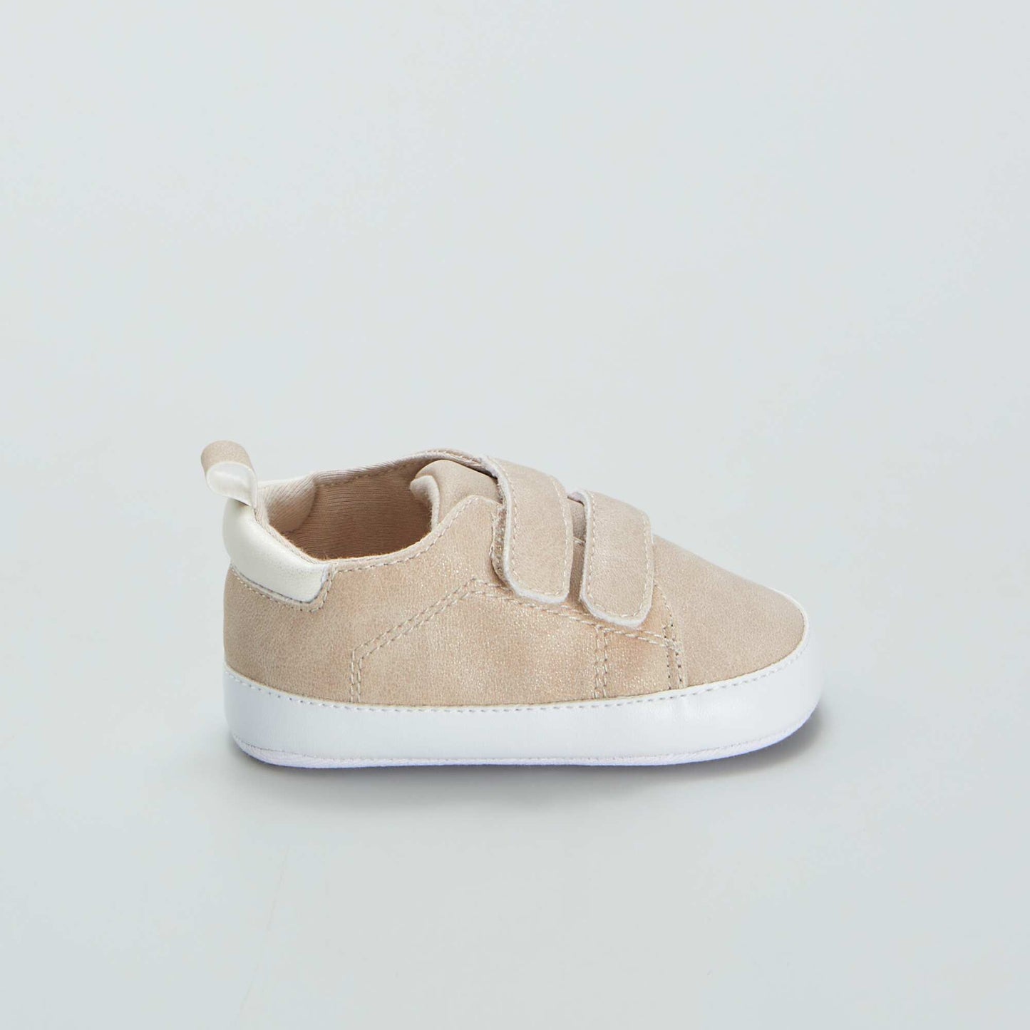 Baskets bicolores à scratchs BEIGE