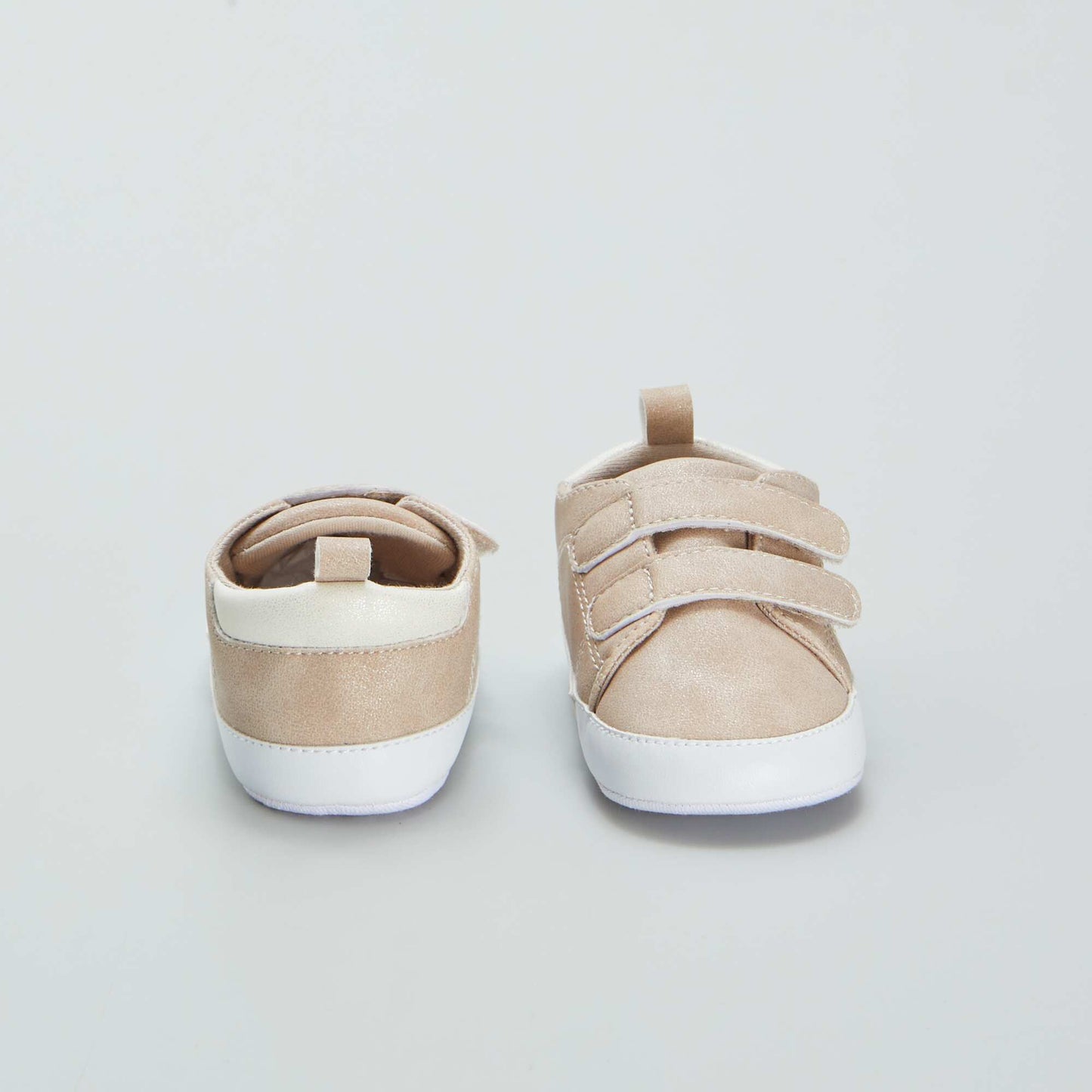 Baskets bicolores à scratchs BEIGE