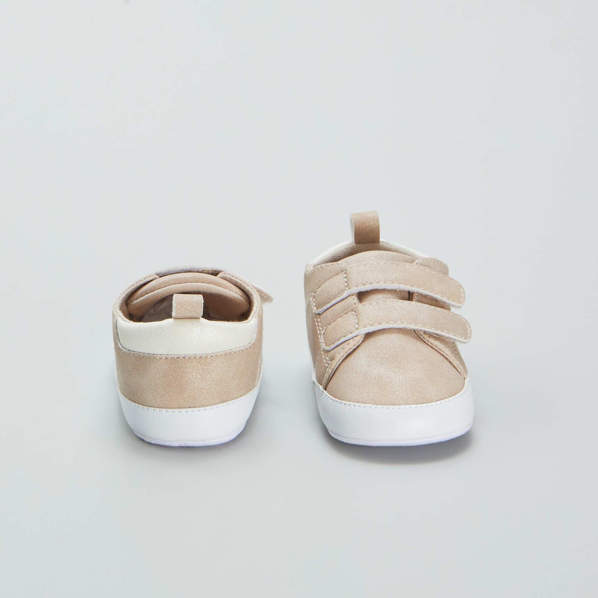 Baskets bicolores à scratchs BEIGE