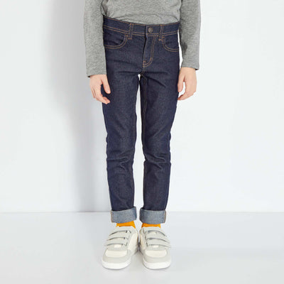 Jean skinny avec taille ajustable BLEU FONCé