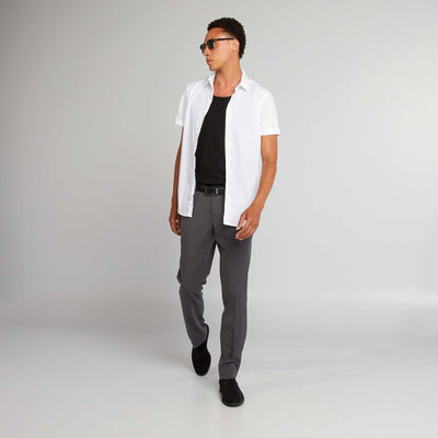 Chemise droite à manches courtes BLANC