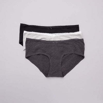 Lot de 3 shorties maternité NOIR/GRIS CLAIR/GRIS FONCé