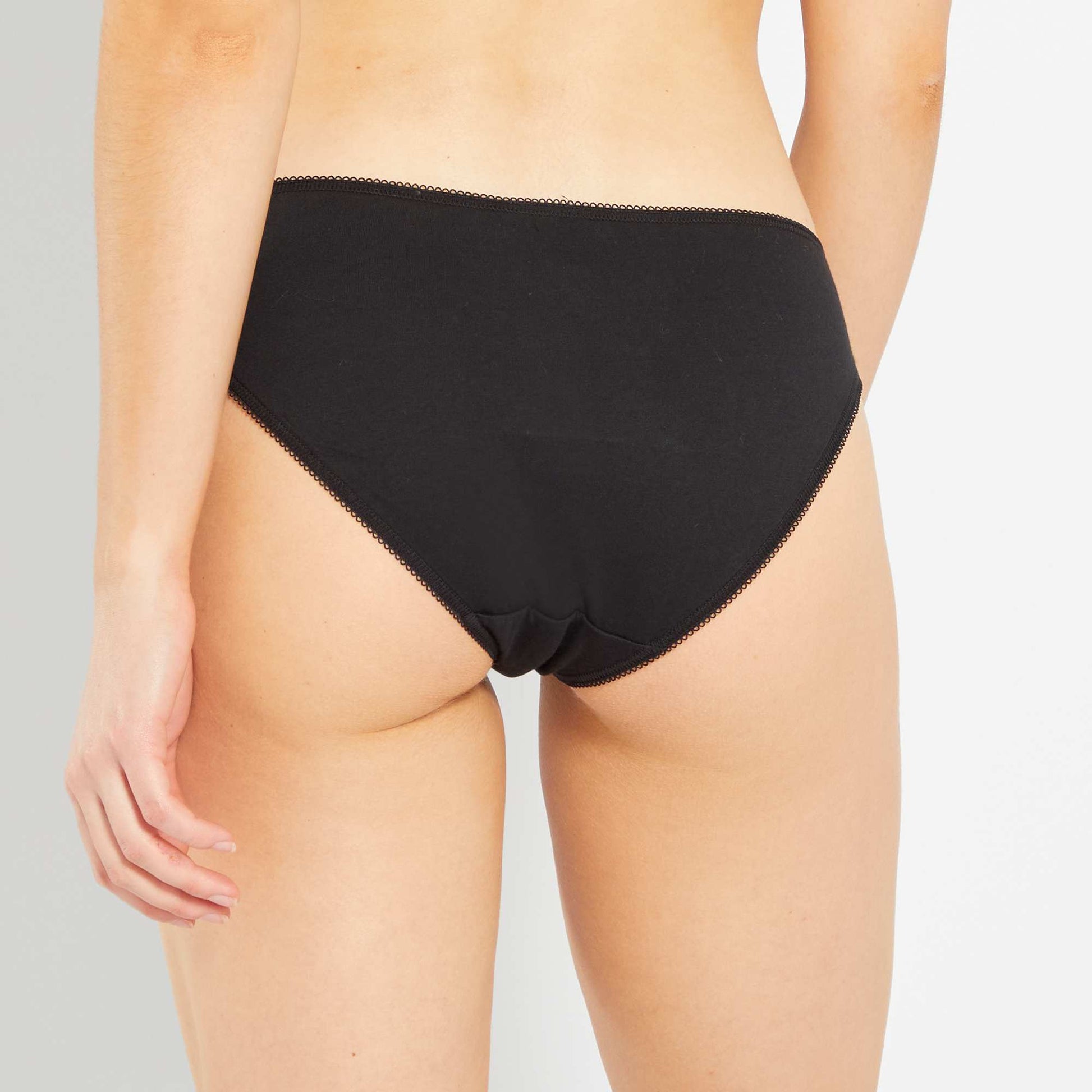 Lot de 5 culottes coton uni NOIR