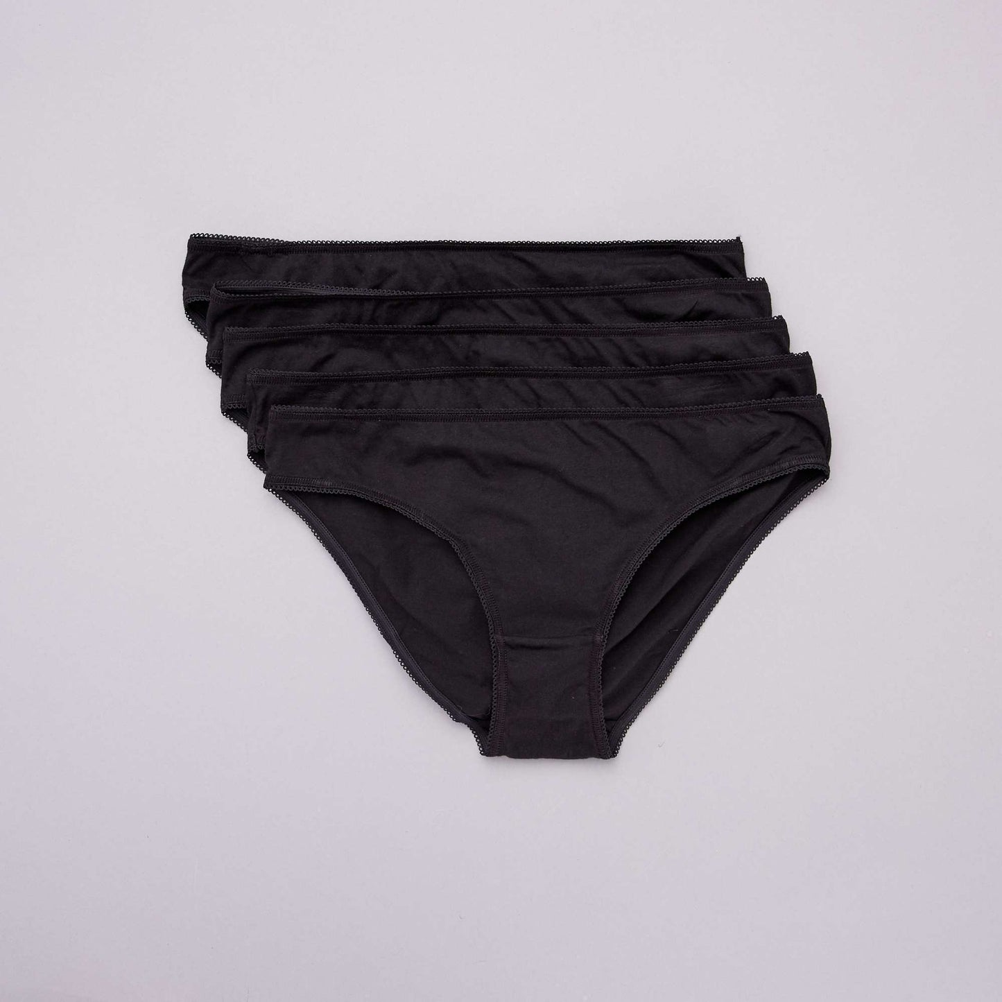 Lot de 5 culottes coton uni NOIR