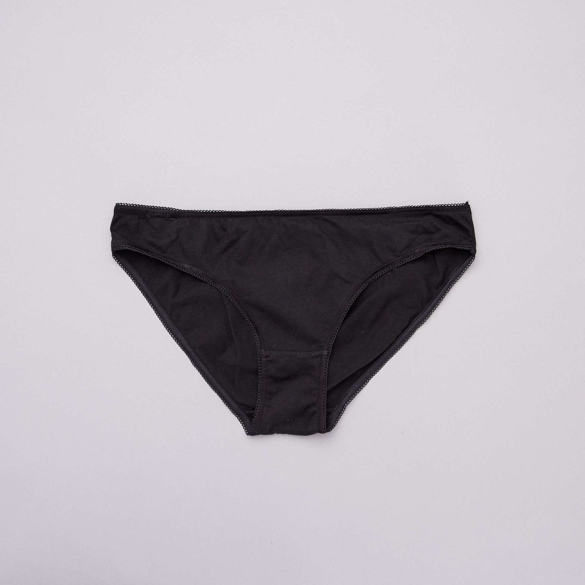 Lot de 5 culottes coton uni NOIR