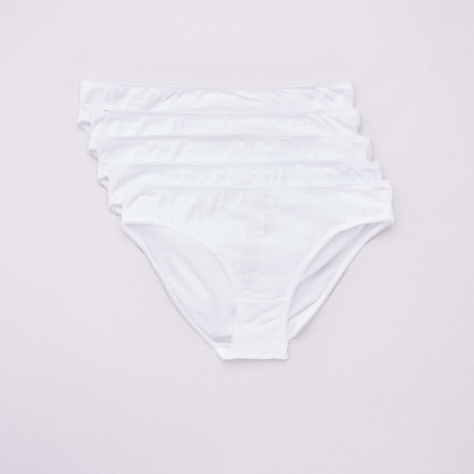 Lot de 5 culottes coton uni BLANC